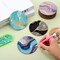 24 Pcs Marble Diamond Art Coasters Painting Coasters Ocean Marble Coasters Diamond Art Coasters Kit DIY Coasters with Cork Base for Outdoor Drinks Adults Kids Beginners DIY Crafts Supplies